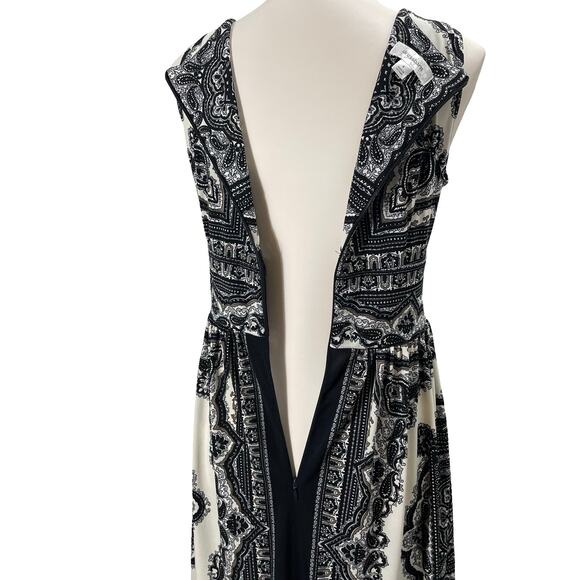 Dressbarn Y2K A-line Dress Stretch Sleeveless Paisley Print Knee-Length Size 4 - Picture 7 of 9